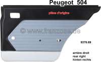Peugeot - P 504, Türverkleidung hinten rechts. Farbe: Kunstleder grau, unten in silber abgesetzt (G
