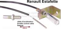 Renault - Estafette, Gaszug. Passend für Renault Etafette R2136 + R2137. Gesamtlänge: 680mm. Kabel