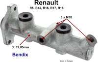 Renault - R5/R12/R15/R17/R18, Hauptbremszylinder. Bremssystem: Bendix. Kolbendurchmesser: 19,05mm. P
