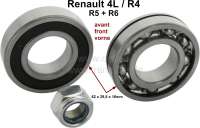 Renault - Radlagersatz vorne. Passend für Renault R4, R5, R6. Bestehend aus 2 Radlagern. Abmessung 