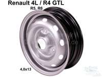 Renault - Felge 4,0x13 (Nachbau). Passend für Renault R4 GTL. Renault R5, R6. Lochkreis: 3x130mm. E
