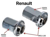 Renault - Radmutter, passend für R16TX, R12, R15, R17, R18, R20, R30 usw.. Gewinde: M12 x 1,25. Bau