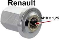 Renault - Radmutter verchromt. Passend für Renault R4. Gewinde: M10 x 1,25. Gewindetiefe: 25mm