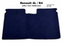 R4, Kofferraummatte Renault R4. Velour dunkelblau, weiß eingefasst. Passend zu
