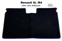 R4, Kofferraummatte Renault R4. Velour schwarz, blau eingefasst. Passend zu