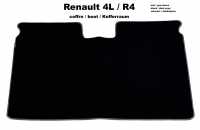 R4, Kofferraummatte Renault R4. Velour schwarz, grau (gris foncé) eingefasst