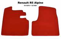 renault teppichsaetze fussmatten r5 alpine fussmattensatz vorne velour exellence links rechts rot P88888 - Bild 1