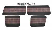 renault tuerverkleidungen r4 tuerverkleidung 4 kunstleder stoff ecossais farbe dunkelgrau stoffeinsatz P88864 - Bild 1