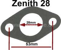 Zenith 28, Vergaserfußdichtung für Zenith 28 (Papierdichtung). Passend für