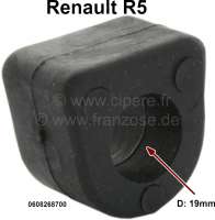Alle - R5, Stabilisatorgummi (per Stück), für 19mm Stabilisator. Passend für Renault R5. Or. N