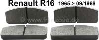 Renault - Bremsklötze vorne, Renault R16, bis Baujahr 09/1968. System Bendix. Breite: 95mm. Höhe: 
