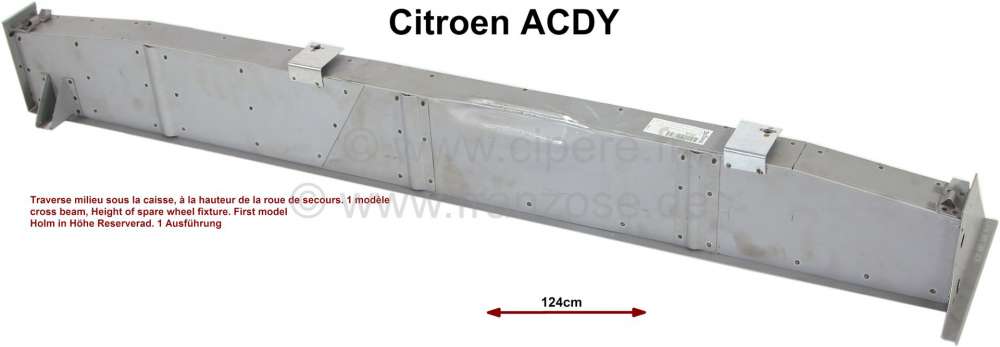 Citroen-2CV - ACDY, cross-beam crosswise in front - center, under the box body for Citroen ACDY. (Height