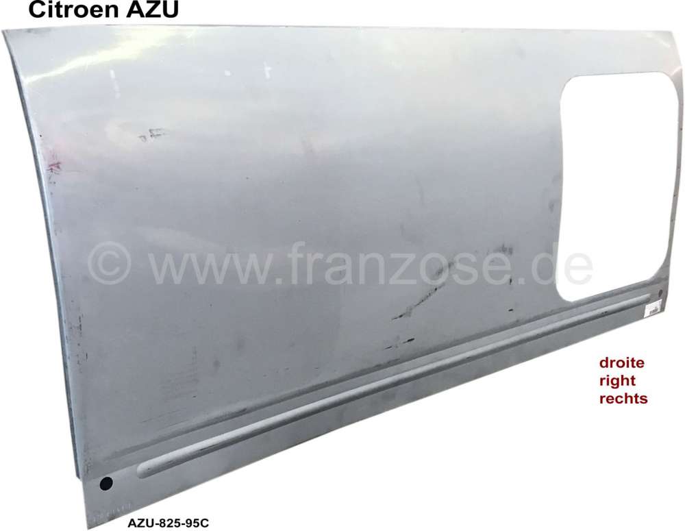 Citroen-2CV - AZU, side panel on the right (casing body), for 1 window. Suitable for Citoen AZU. Reprodu