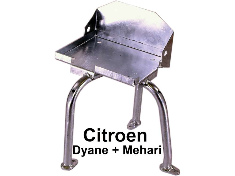 Citroen-2CV - Battery (galvanized) support for Citroen Dyane, ACDY Mehari. The support is locked on the 