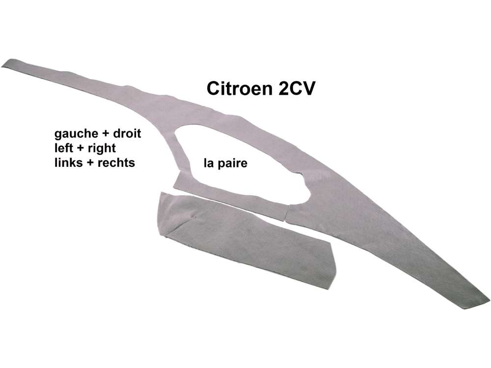 Citroen-2CV - Cross-beam linings interior (1 set = for on the left + on the right), for Citroen 2CV to y