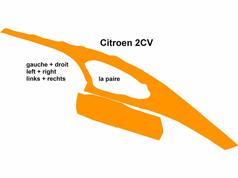 Citroen-2CV - Cross-beam linings interior (1 set = for on the left + on the right), for Citroen 2CV to y