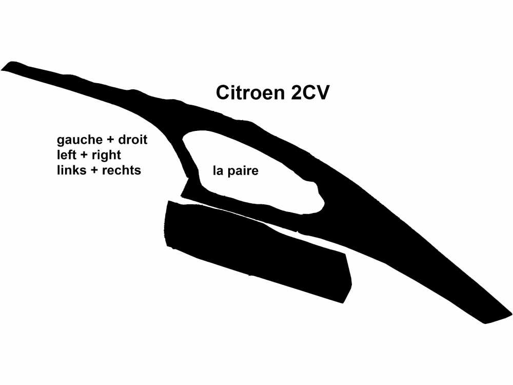Citroen-2CV - Cross-beam linings interior (1 set = for on the left + on the right), for Citroen 2CV to y