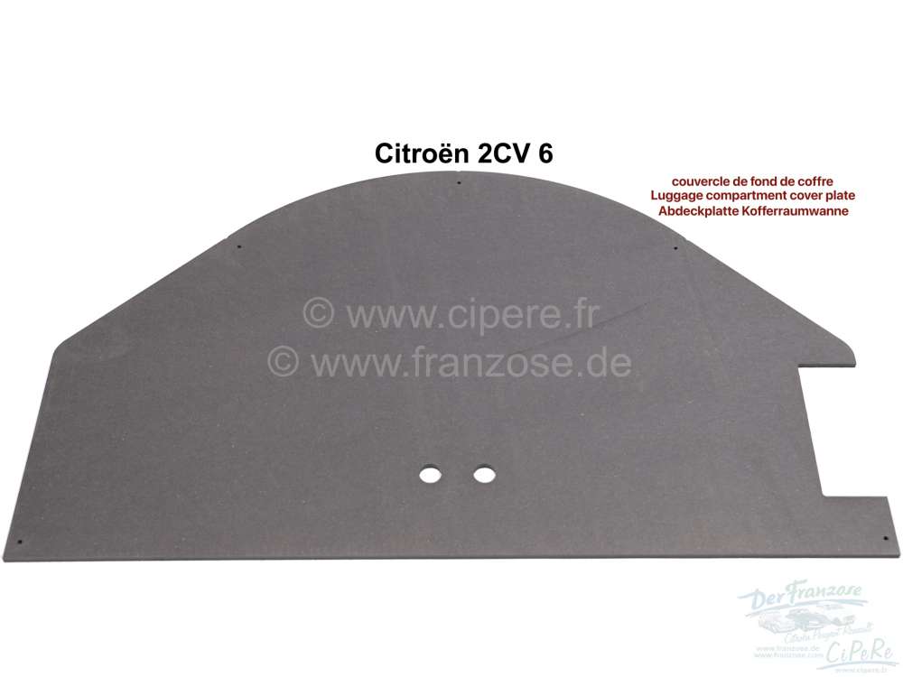 Citroen-2CV - Luggage compartment sump cover plate. Suitable for Citroen 2CV6. Very practically.