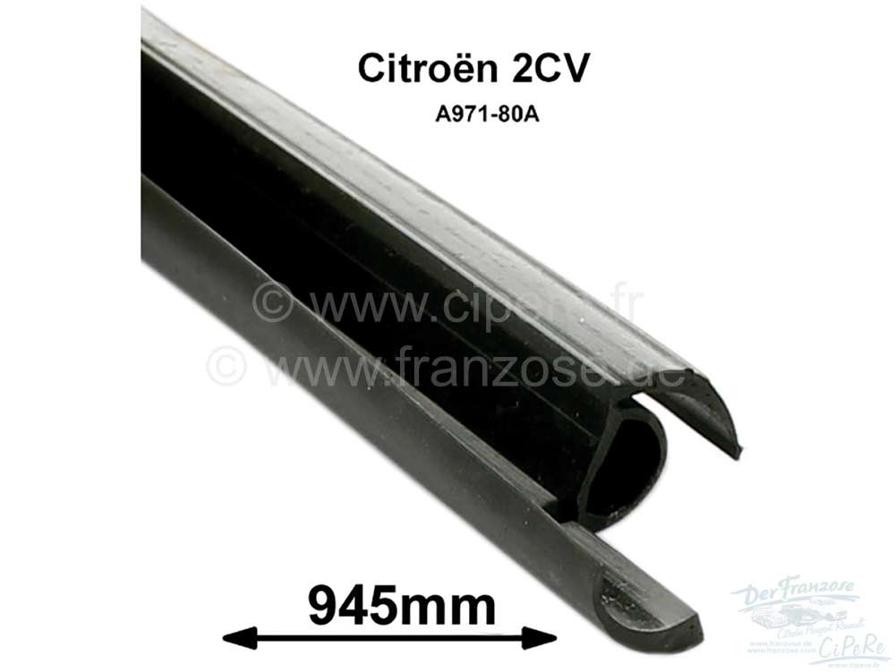 Alle - 2CV, Windshield frame, seal under the aluminum rail, above at the roof. (Roll roof waterpr