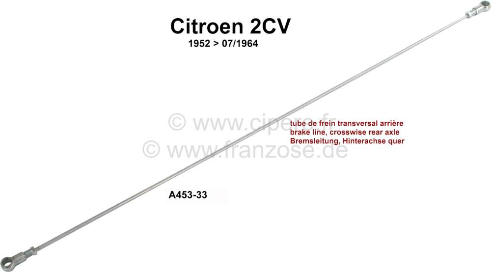 Citroen-2CV - Brake line, suitable for Citroen 2CV, of year of construction 1952 to 07/1964. Crosswise c
