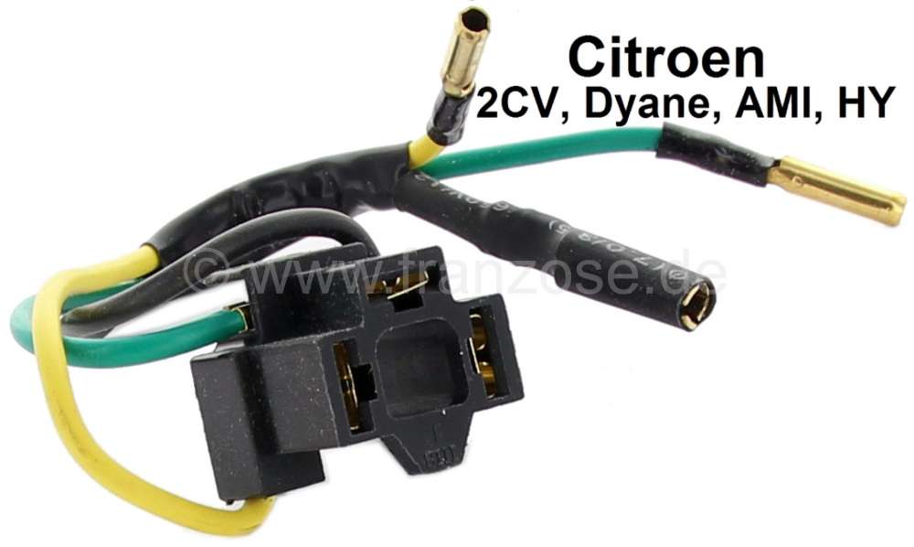 Citroen-DS-11CV-HY - Connector suitable for main headlights, for Citroen 2CV, Dyane, Ami6+8, HY. The plug is su