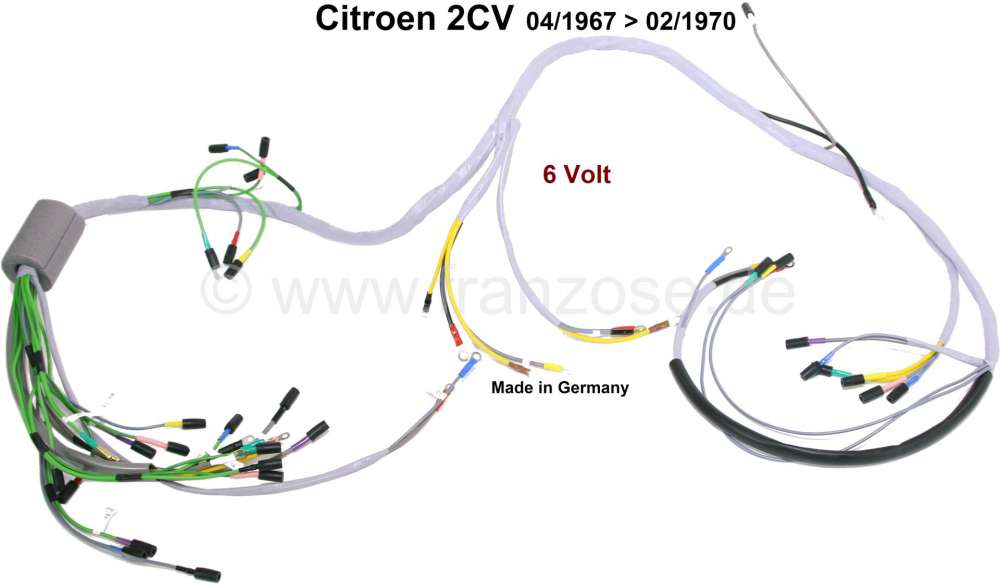 Citroen-2CV - Main cable harness for Citroen 2CV. Installed from year of construction 04/1967 to 02/1970