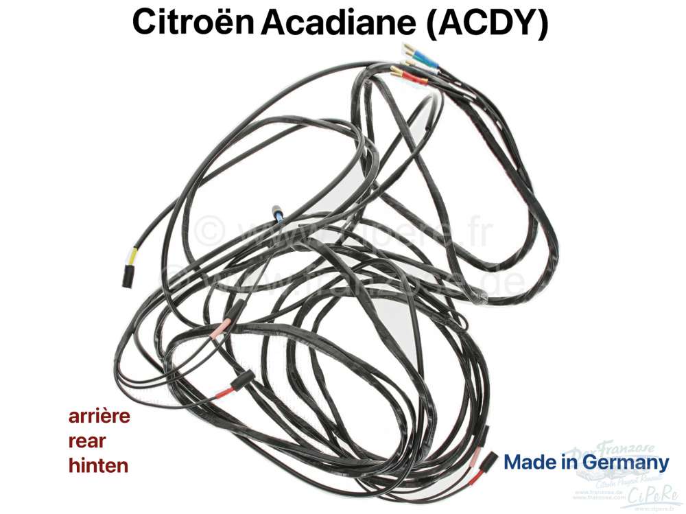 Peugeot - Rear wiring harness for Citroen Acadiane (ACDY). Made in Germany.