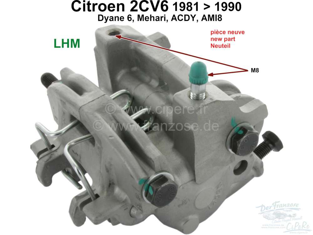 Citroen-2CV - Brake caliper in front, completely. New part! Suitable for Citroen 2CV, starting from year