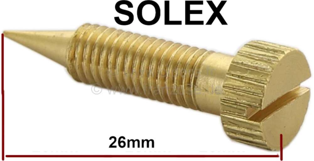 Citroen-2CV - CO adjusting screw, M 5x0,75 mm, (idle mixture adjusting screw), for Solex carburetor. Sui