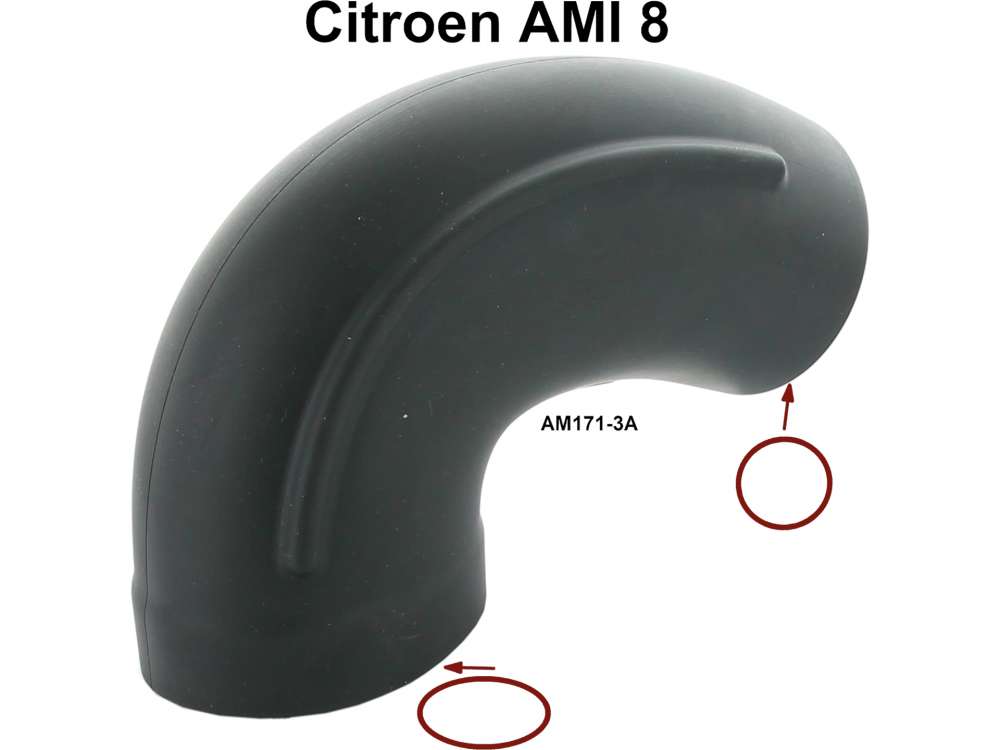 Alle - Rubber hose for Citroen AMI8, between carburetor + air filter. Or. No. AM171-3A