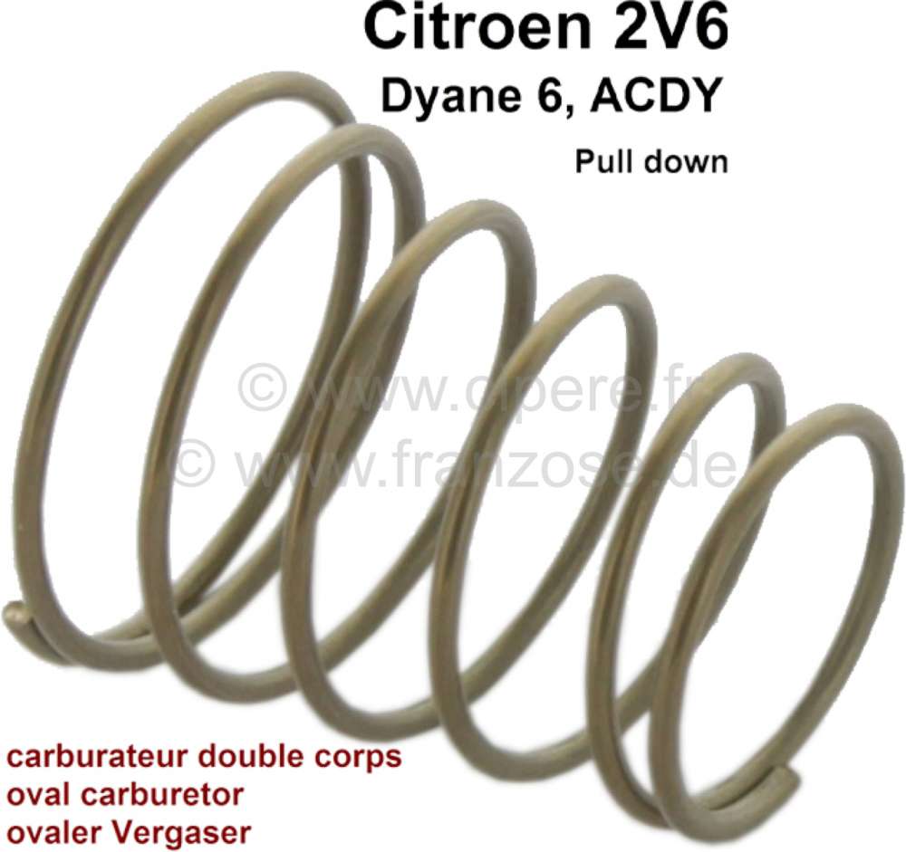 Citroen-2CV - Spring for the diaphragm of the low-pressure box. Suitable for Citroen 2CV6 with oval carb