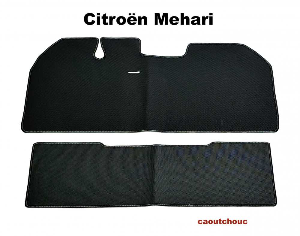 Sonstige-Citroen - Mehari, Caoutchouc mat in black, front + rear. Suitable for Citroen Mehari, from year of c