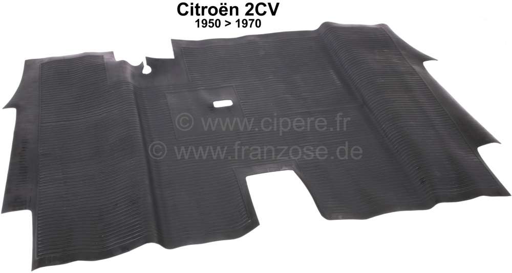 Citroen-2CV - Front rubber mat, for Citroen 2CV with front bench seat. For vehicles with standing pedals