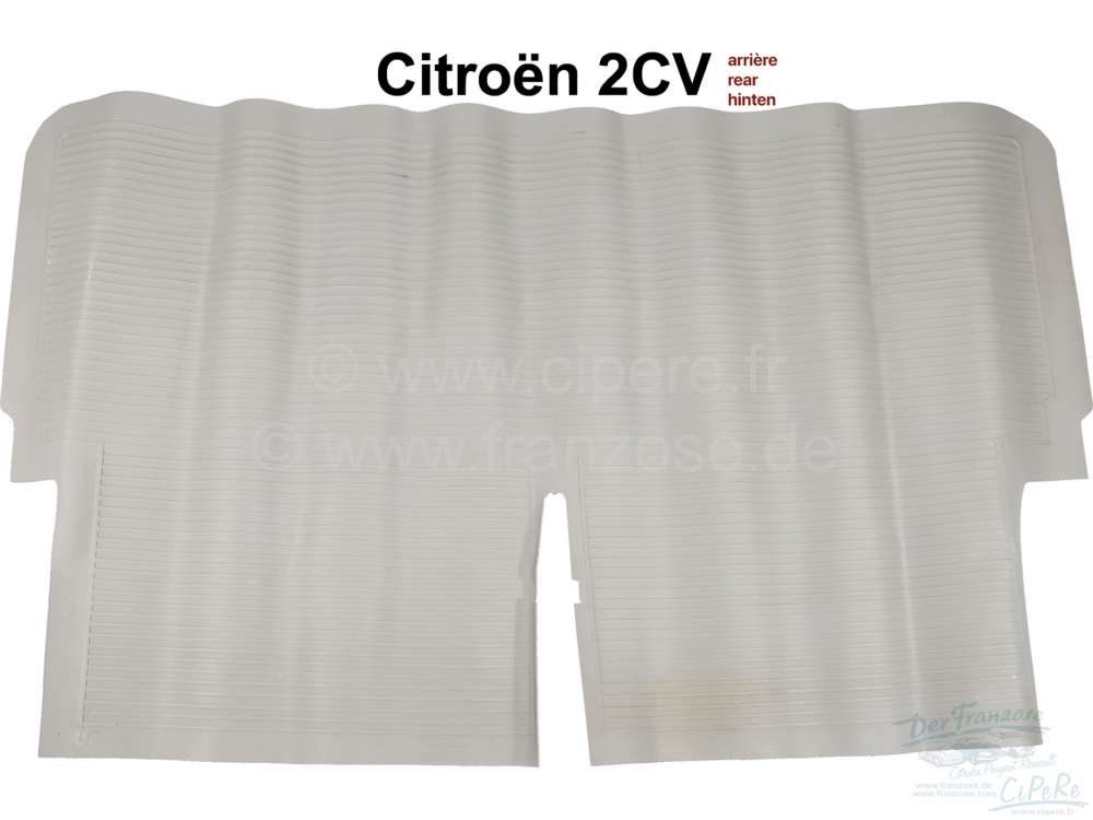 Citroen-2CV - Rubber mat rear (Grey), for Citroen 2CV with a seat bench in front. Standing pedals.