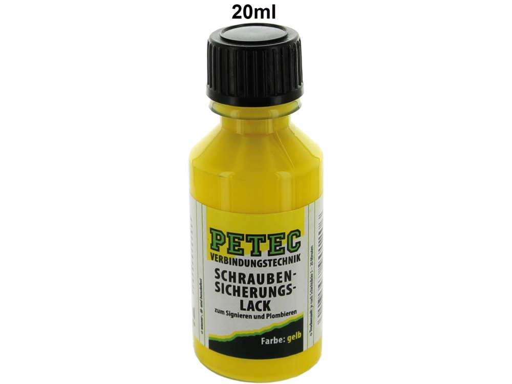 Peugeot - Screw-safety-paint, yellow, 20ml bottle including brush. This paint to be fit as sealing a
