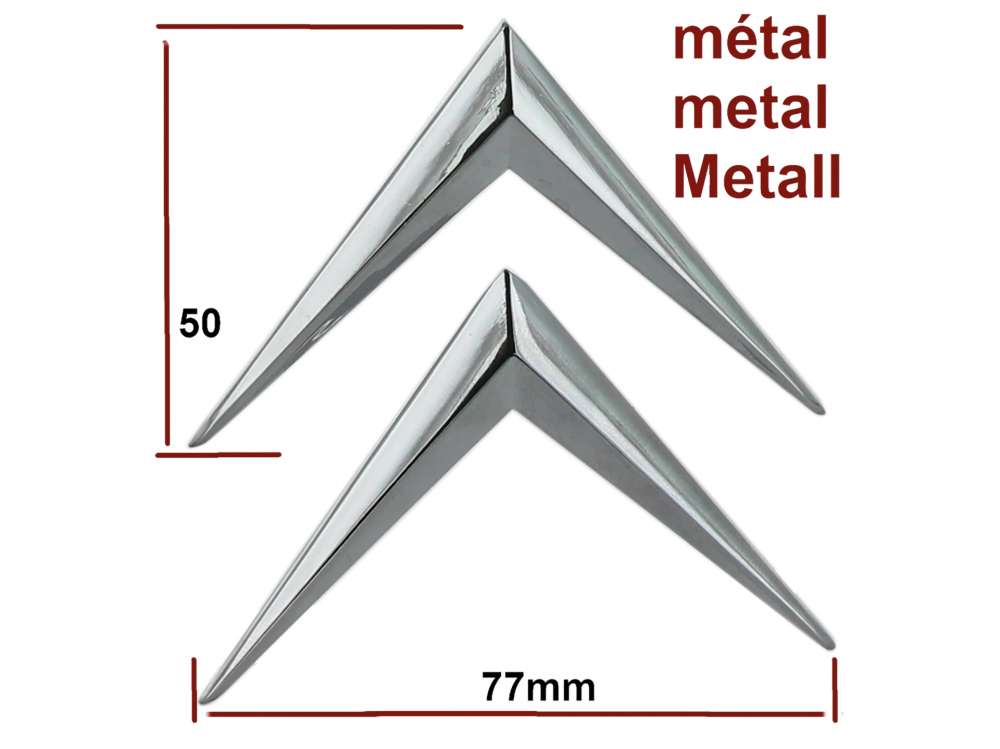 Citroen-DS-11CV-HY - Citroen angle chromium-plates, made of metal. Universal fitting. 2x brackets = 1x 16807!! 