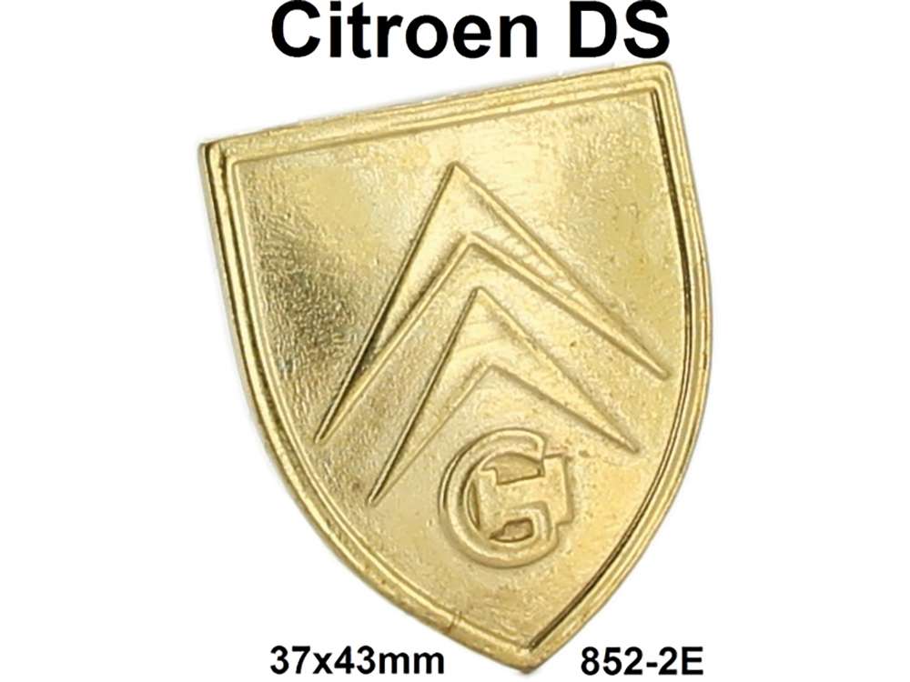 Citroen-2CV - Bonnet handle emblem. Suitable for Citroen DS. Reproduction, how original! Or. Nr.852-2E