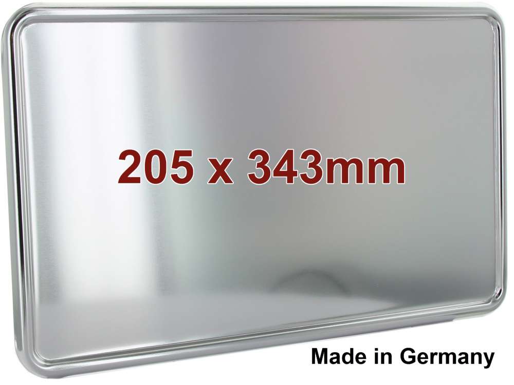 Renault - License plate handle rear, made of metal, anodizes. For license plate 205x343mm. Suitable 