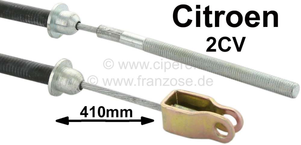 Citroen-2CV - Clutch cable for 2CV from the fifties. Standing pedals. Length: 410mm