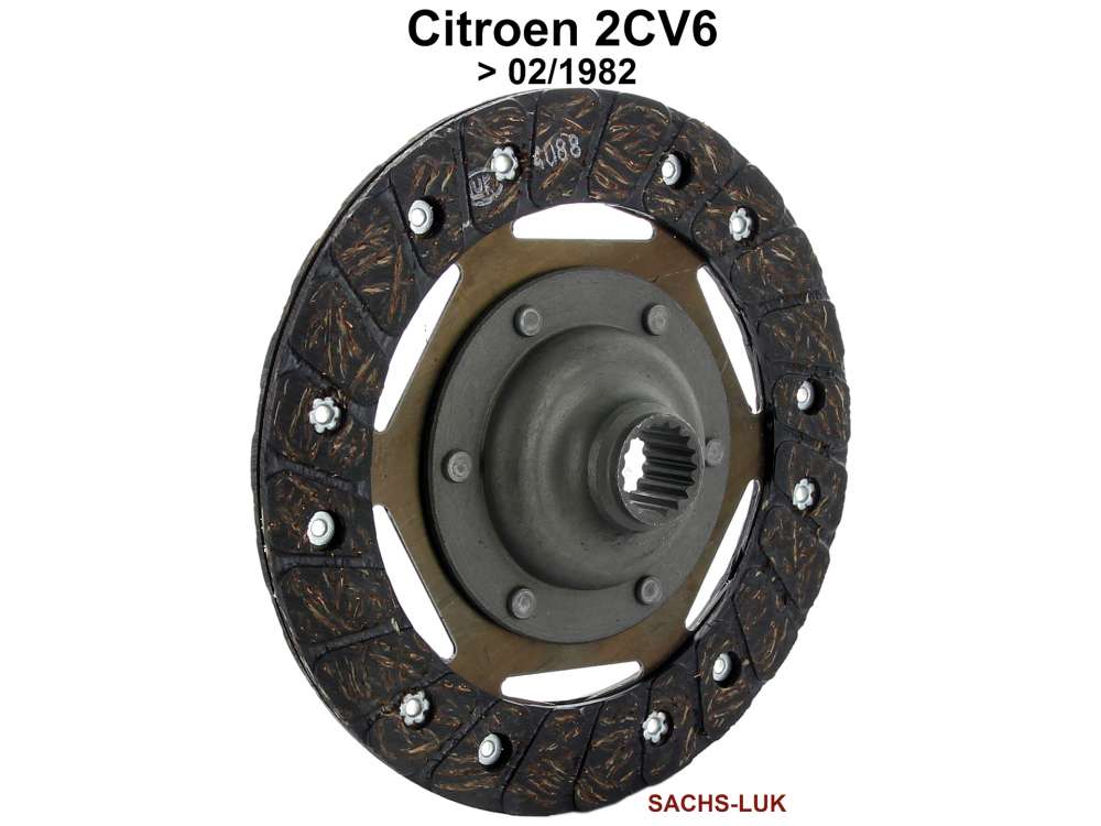 Citroen-2CV - Clutch disk, to year of construction 02/1982. Suitable for Citroen 2CV6. Diameter: 160mm. 