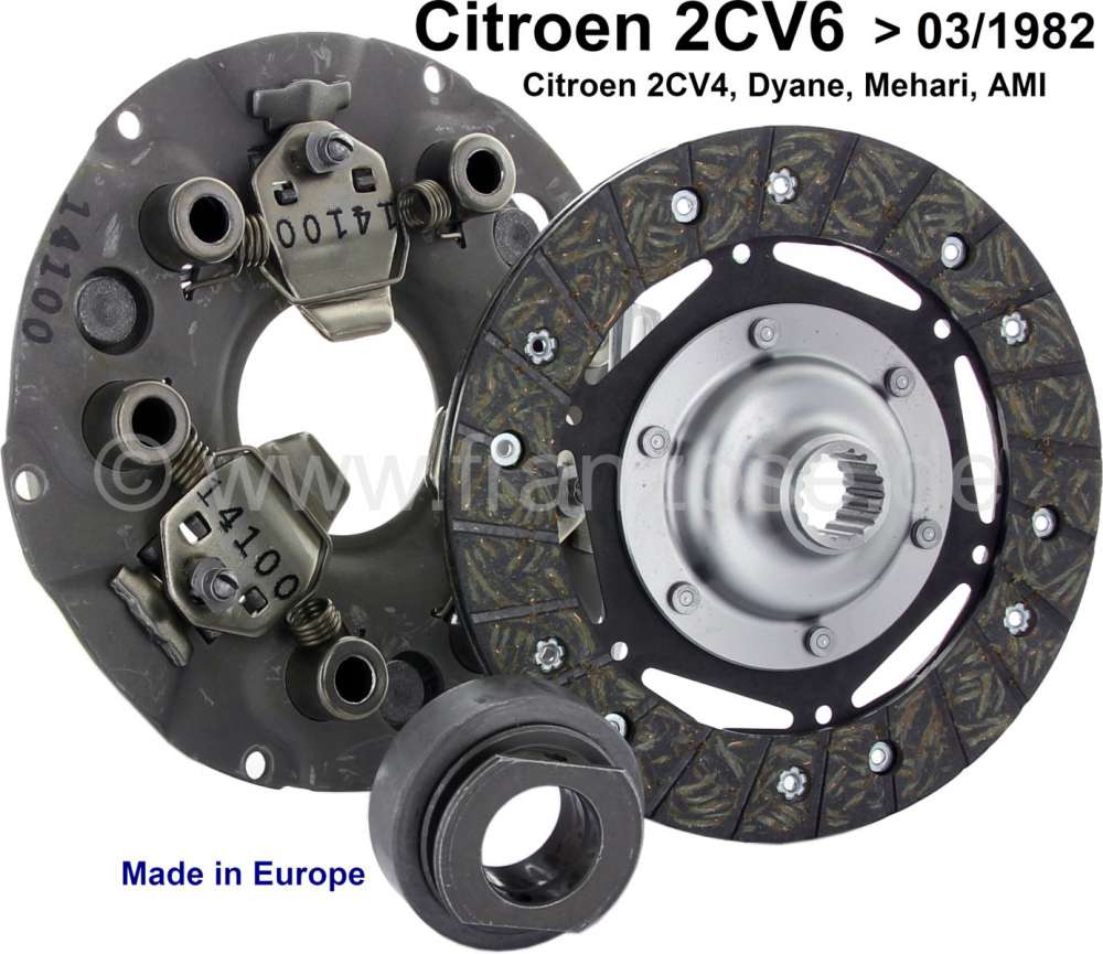 Renault - Clutch set for Citroen 2CV6 + 2CV4, of year of construction 1970 to 1982. (For vehicles wi