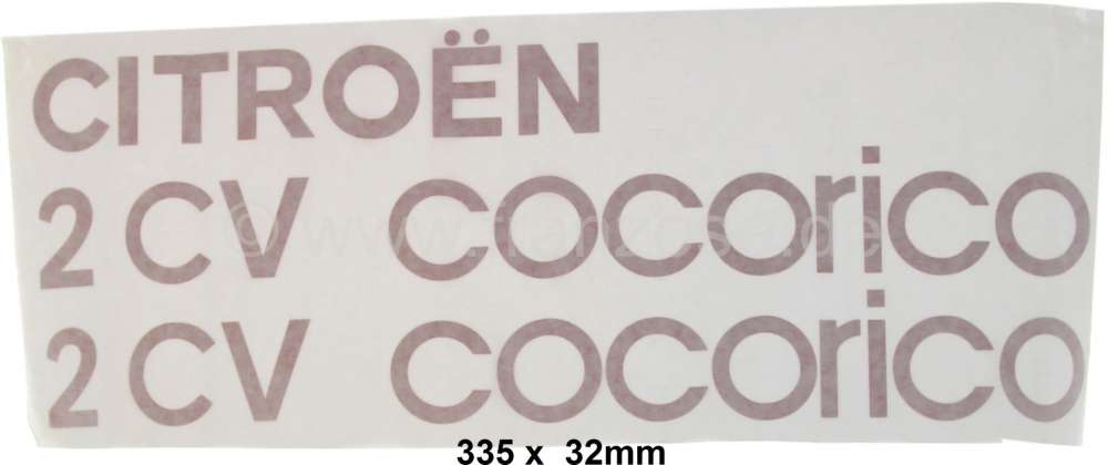 Citroen-2CV - Cocorico signature. Consisting of: 2x Cororico + 1x Citroen label. Suitable for Citroen 2C
