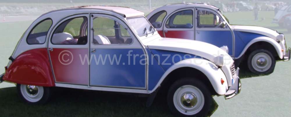 Citroen-2CV - Cocorico sticking set, for Citroen 2CV. Coorico was a special model in France, with white 