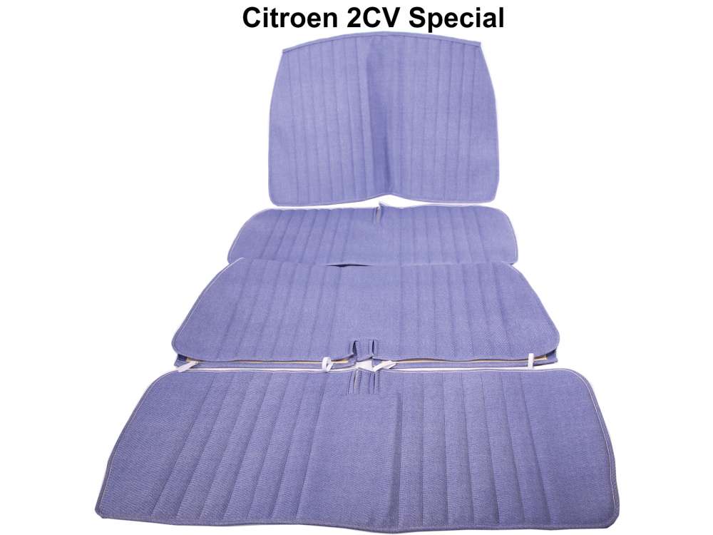 Citroen-2CV - Seat bench covering 2CV, for 1 seat bench in front + 1 seat bench rear. Vinyl Jeans. The s