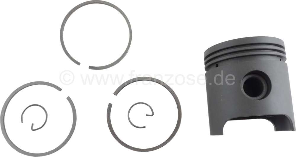 Citroen-2CV - Piston with piston rings, suitable for Citroen 2CV old with 375ccm engine! (9 HP). 62mm bo