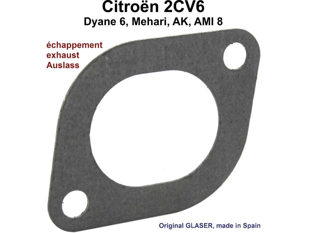 Citroen-2CV - Manifold seal exhaust, for 602cc engine. 2CV6. Or.Nr. 96177786.