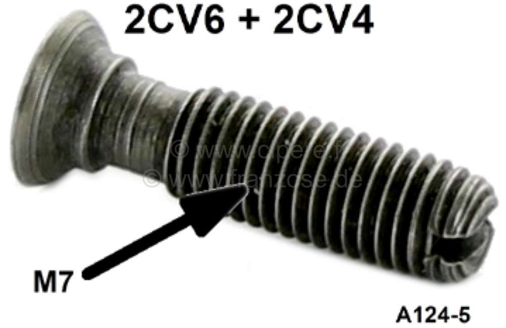 Citroen-DS-11CV-HY - Valve clearance adjustment  screw, suitable for Citroen 2CV6 + 4.  Measurement: 7x17,5mm, 