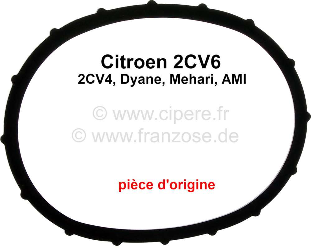 Citroen-2CV - Valve cover gasket for Citoen 2CV6 + 2CV4. Material rubber. Manufacturer: Original GLASER.