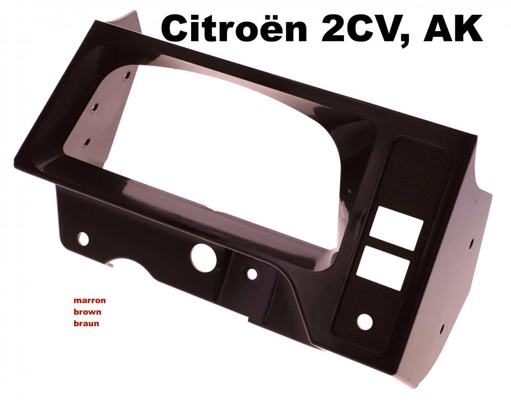 Citroen-2CV - Speedometer case brown, for the oval speedometer (from synthetic). Suitable for Citroen 2C