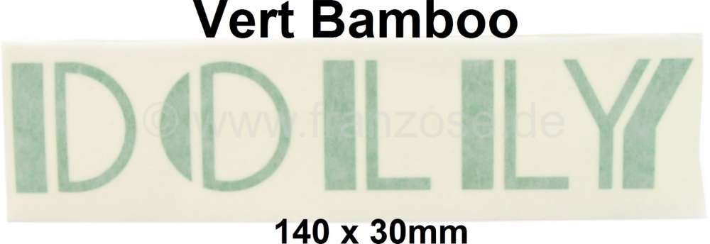 Citroen-2CV - Dolly emblem label (Ventilation shutter). Color: vert bamboo (grass-green). Suitable for C